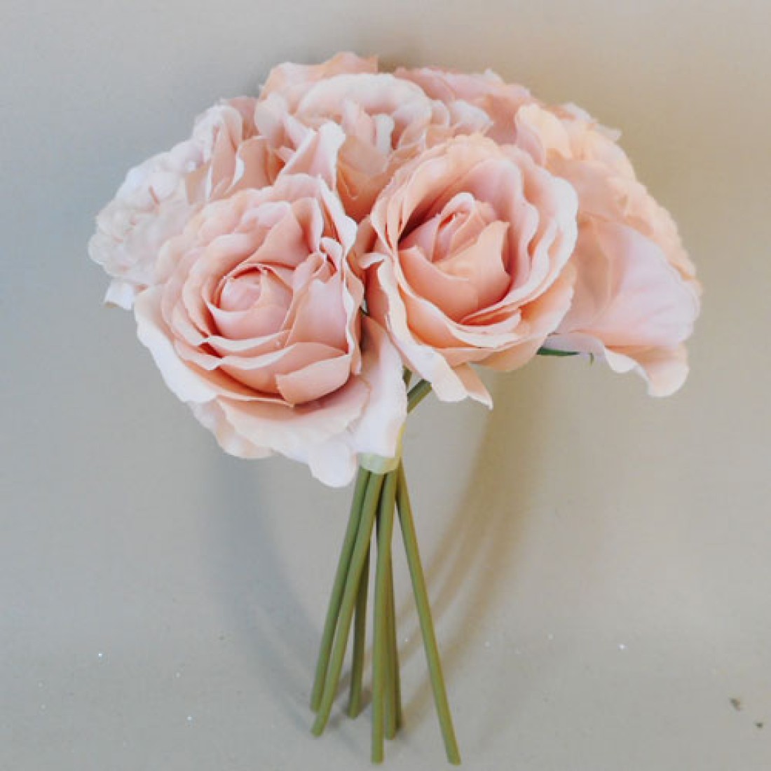 Artificial Roses Bunch Blush Pink 26cm Artificial Flowers